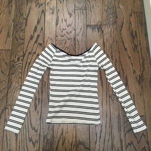 Zara Black and White Striped Shirt